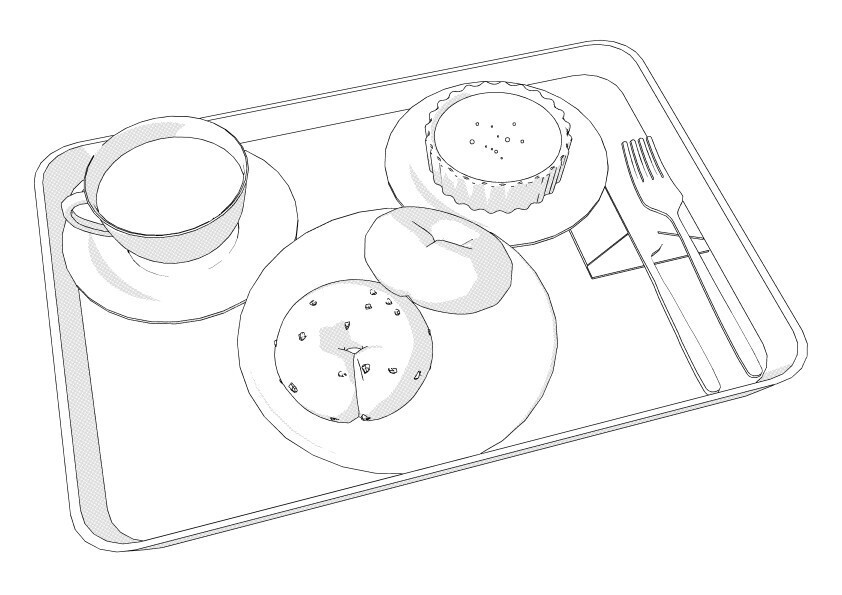 【3D】 オフィス-カフェのメニューセット5種 クリスタ用3D素材データcs3o