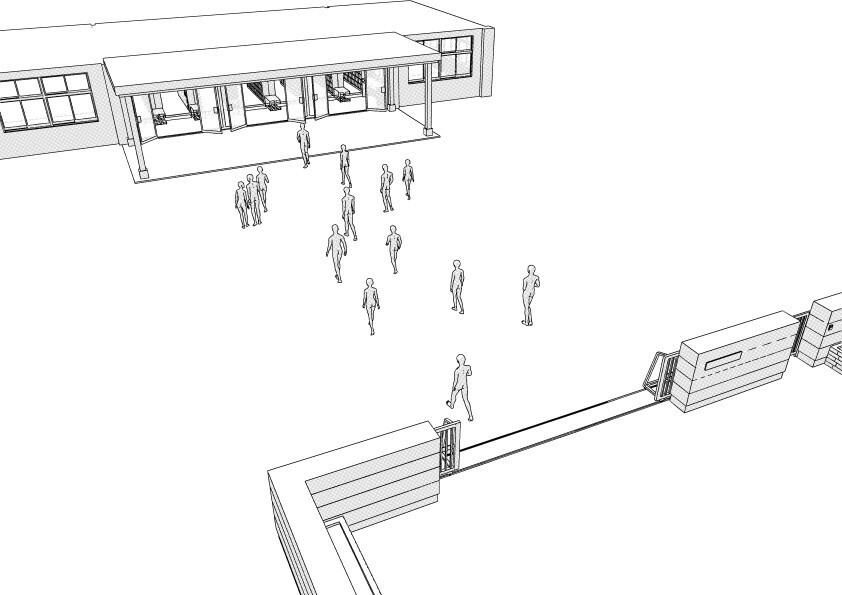 【3D】 学校の校門と正面玄関 クリスタ用3D素材データcs3o
