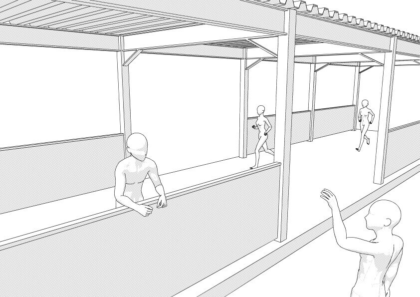 【3D】 学校の渡り廊下 クリスタ用3D素材データcs3o