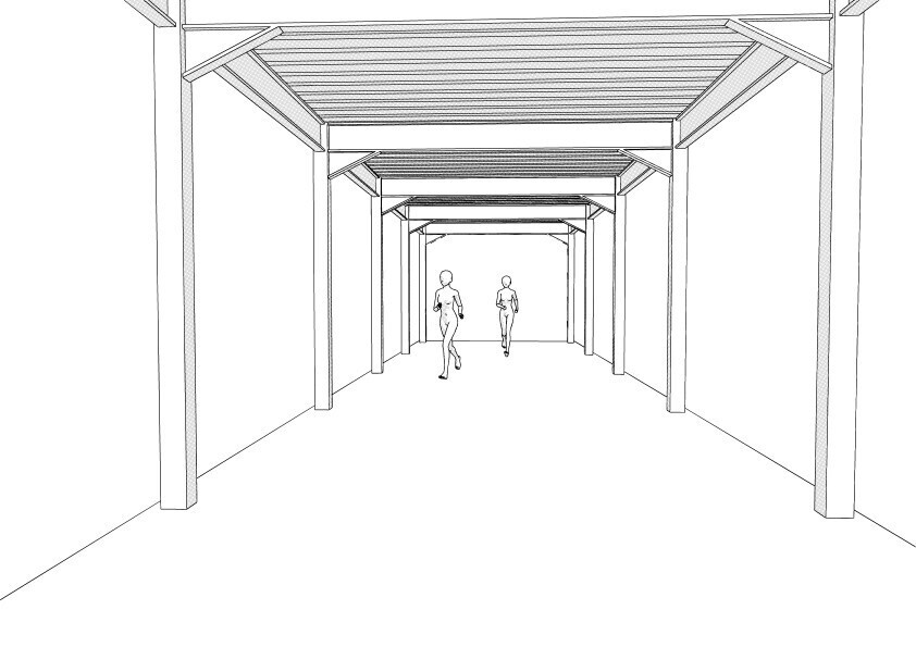 【3D】 学校の渡り廊下 クリスタ用3D素材データcs3o