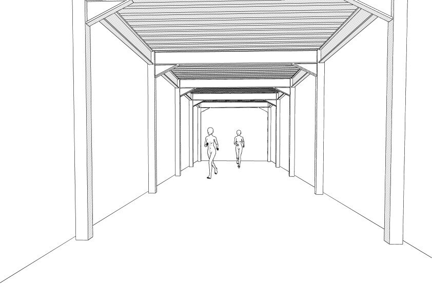 【3D】 学校の渡り廊下 クリスタ用3D素材データcs3o