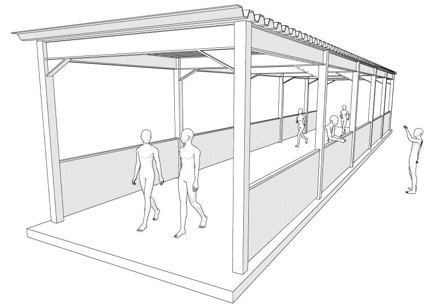 【3D】 学校の渡り廊下 クリスタ用3D素材データcs3o