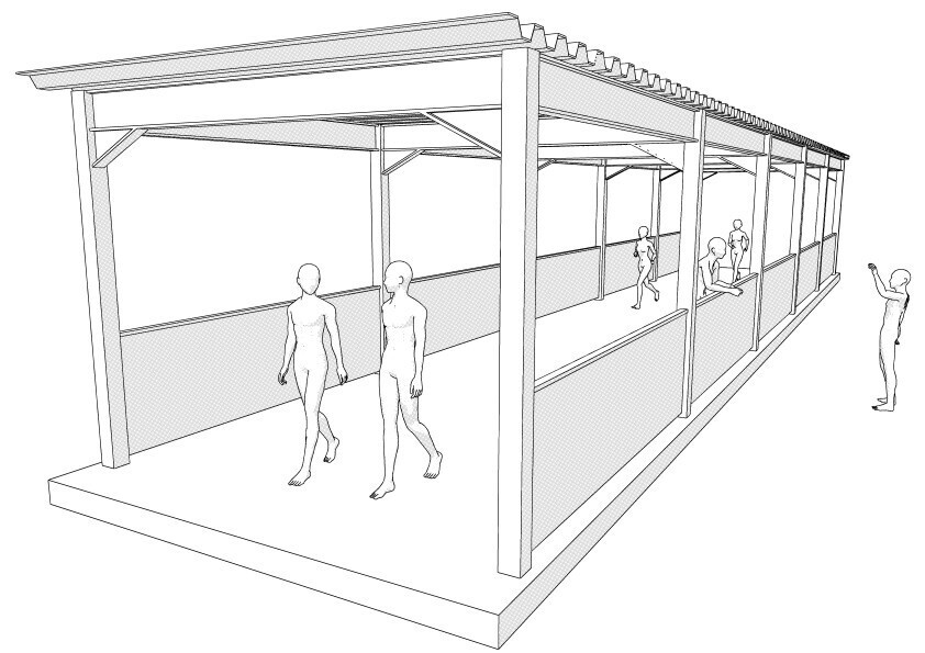 【3D】 学校の渡り廊下 クリスタ用3D素材データcs3o