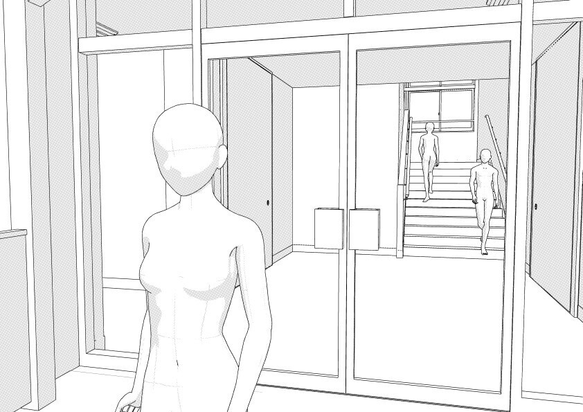 【3D】 学校の職員玄関から廊下・階段・トイレ クリスタ用3D素材データcs3o