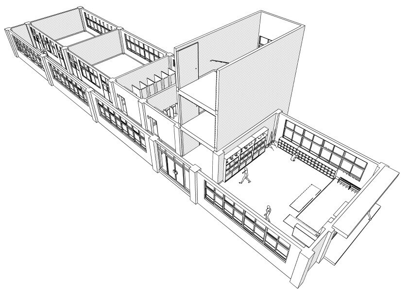 【3D】 学校の職員玄関から廊下・階段・トイレ クリスタ用3D素材データcs3o