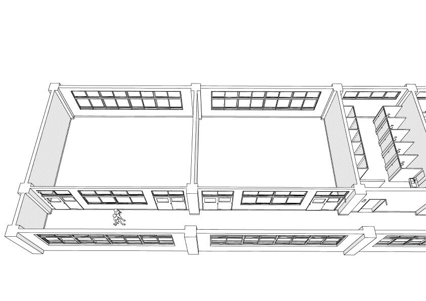 【3D】 学校の職員玄関から廊下・階段・トイレ クリスタ用3D素材データcs3o