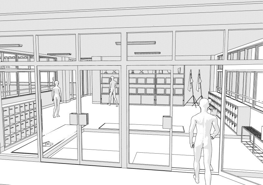 【3D】 学校の職員玄関から廊下・階段・トイレ クリスタ用3D素材データcs3o
