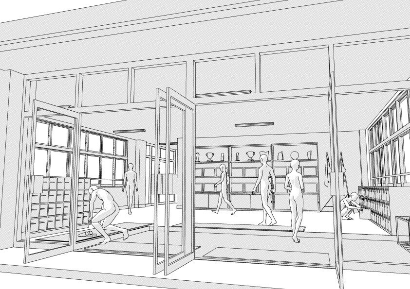 【3D】 学校の職員玄関 クリスタ用3D素材データcs3o
