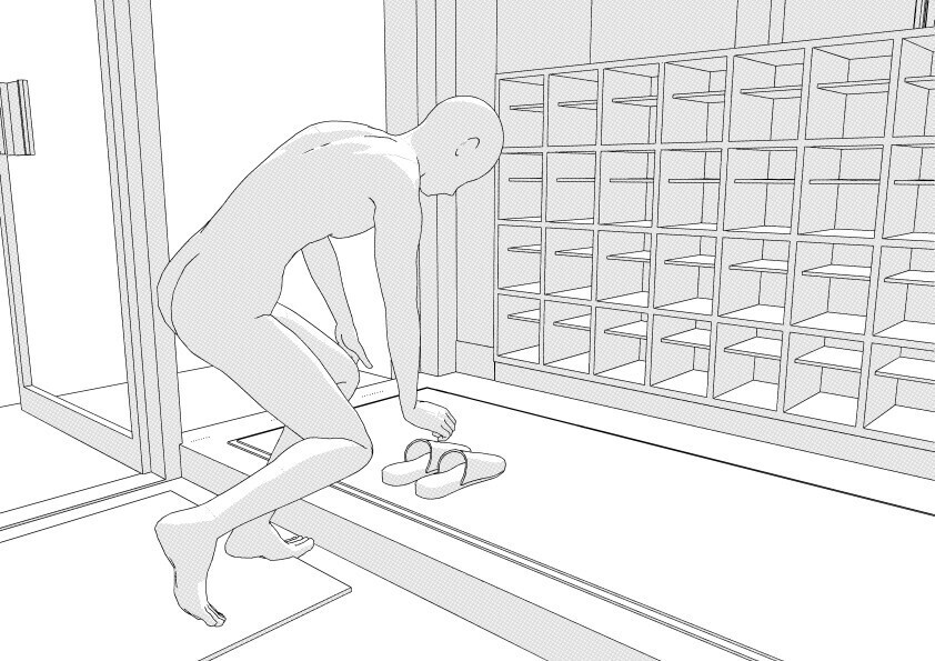 【3D】 学校の職員玄関 クリスタ用3D素材データcs3o