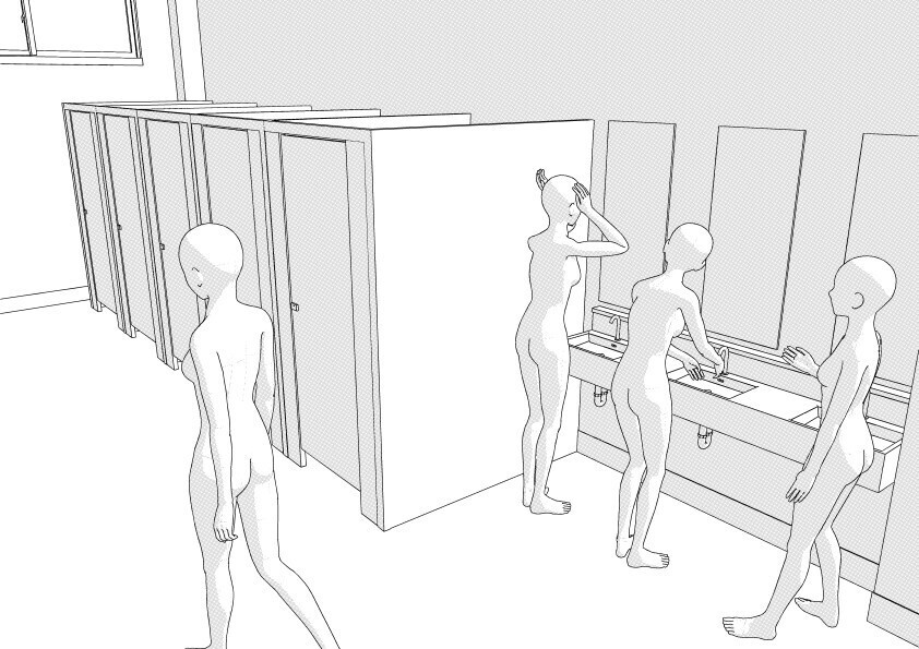 【3D】 学校のトイレ(男子と女子) クリスタ用3D素材データcs3o