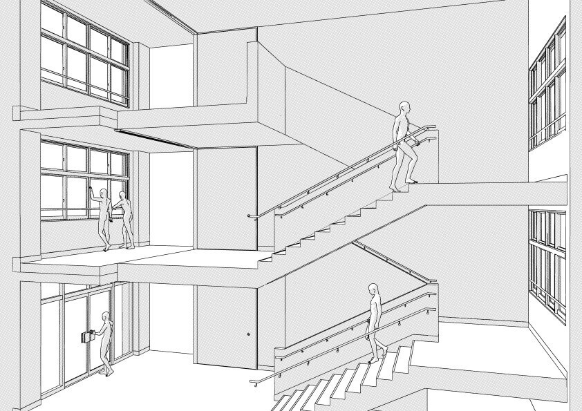 【3D】 学校の階段 クリスタ用3D素材データcs3o