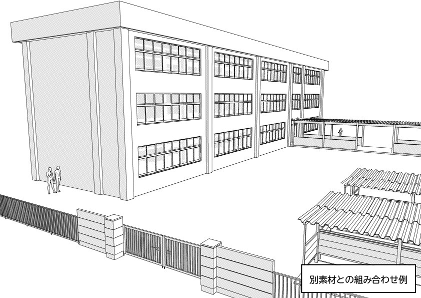 【3D】 学校の校舎(別棟) クリスタ用3D素材データcs3o