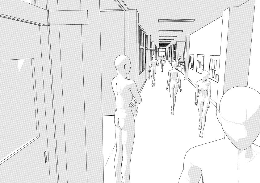 【3D】 学校の廊下と空教室 クリスタ用3D素材データcs3o