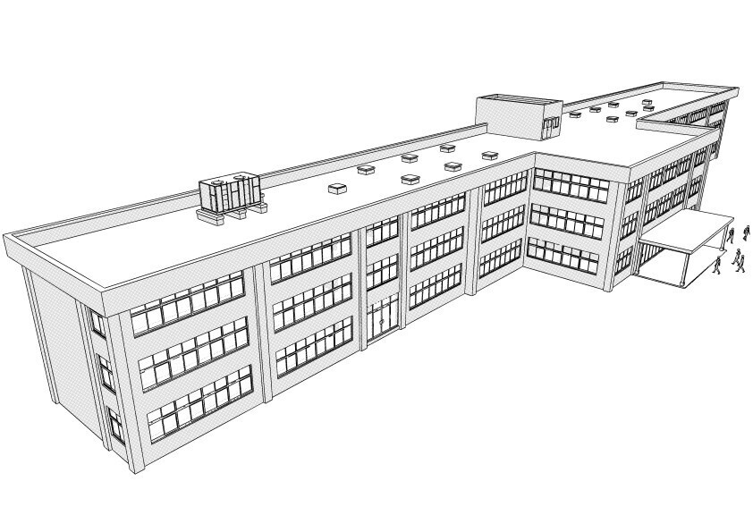 【3D】 学校の校舎 クリスタ用3D素材データcs3o