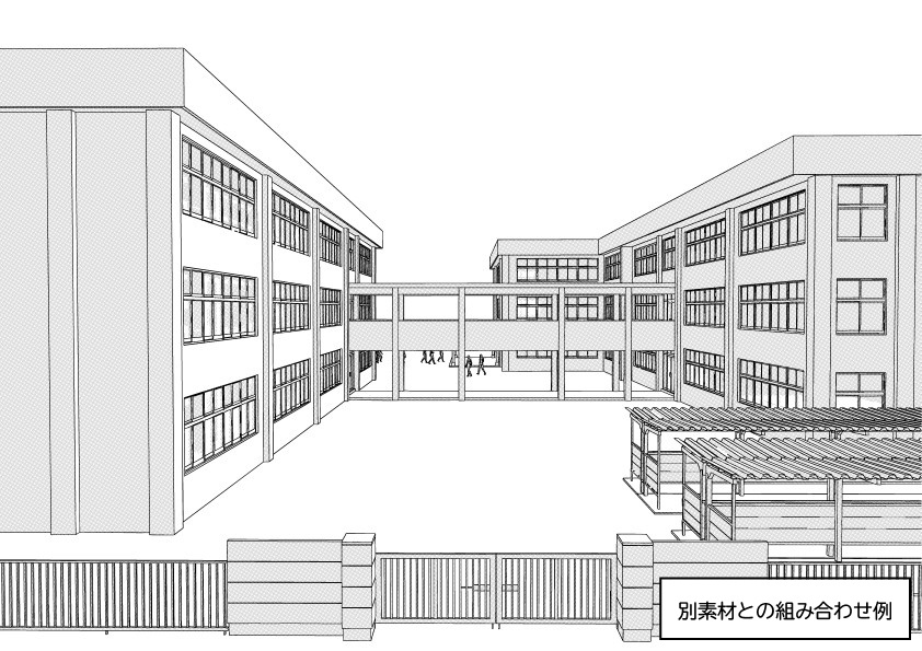 【3D】 学校の校舎 クリスタ用3D素材データcs3o