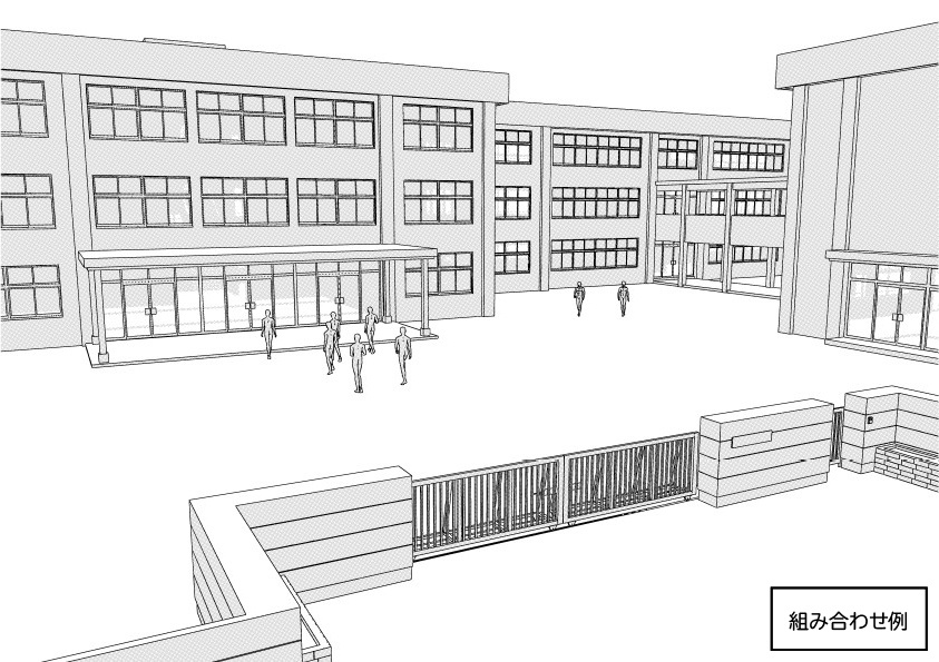 【3D】 学校の校舎セット クリスタ用3D素材データcs3o