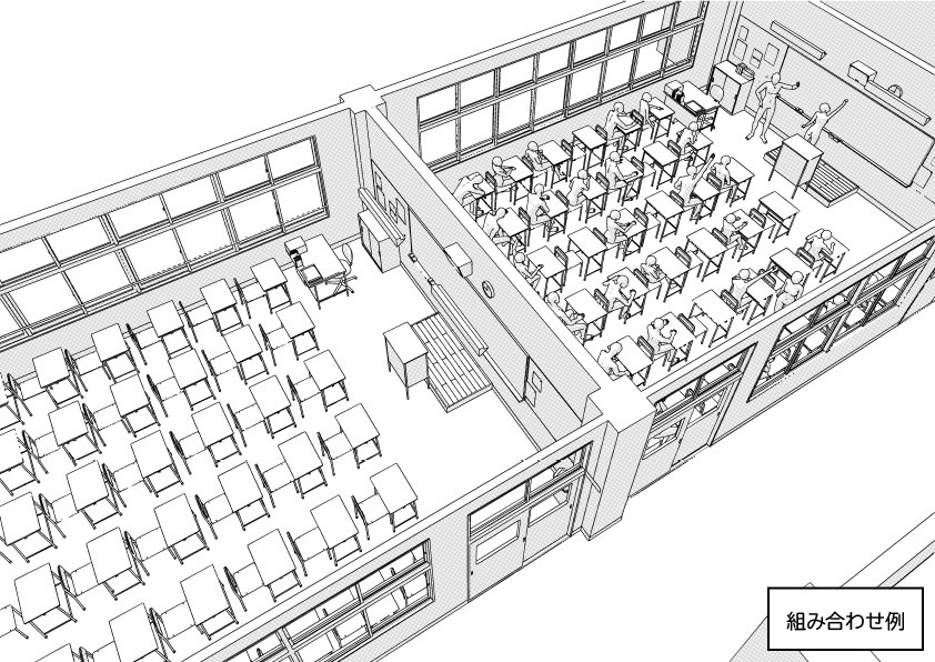 【3D】 学校の教室セット クリスタ用3D素材データcs3o