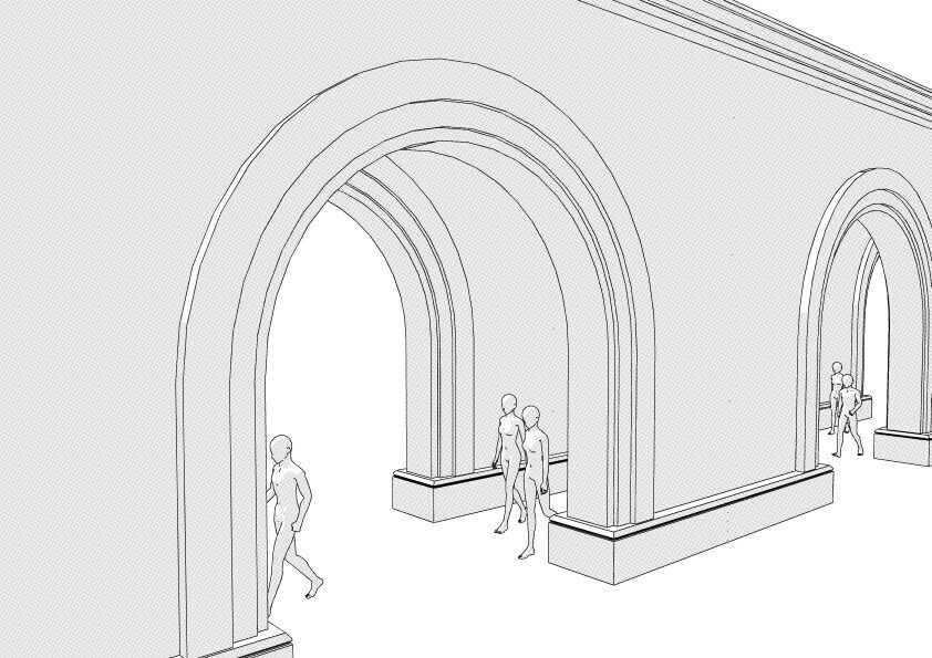 【3D】 アーチ回廊 クリスタ用3D素材データcs3o