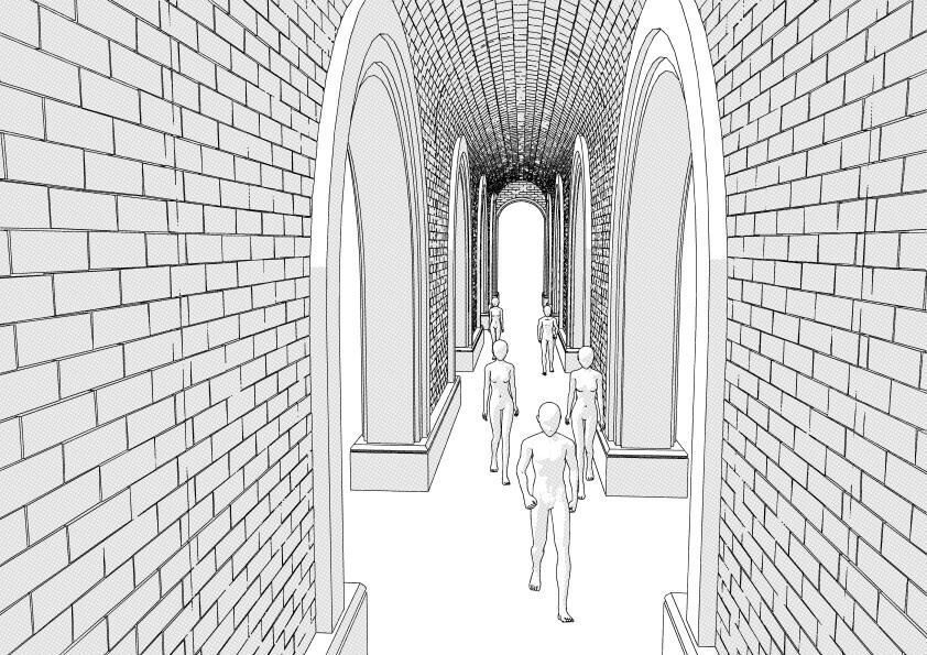 【3D】 アーチ回廊 クリスタ用3D素材データcs3o