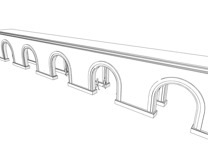 【3D】 アーチ回廊 クリスタ用3D素材データcs3o
