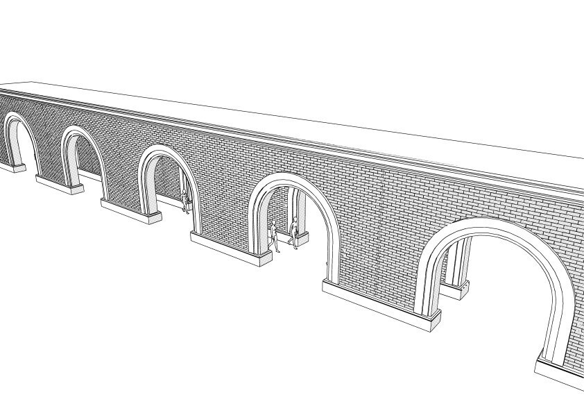 【3D】 アーチ回廊 クリスタ用3D素材データcs3o