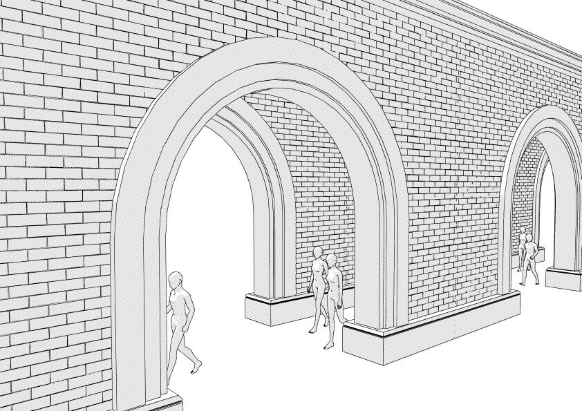 【3D】 アーチ回廊 クリスタ用3D素材データcs3o