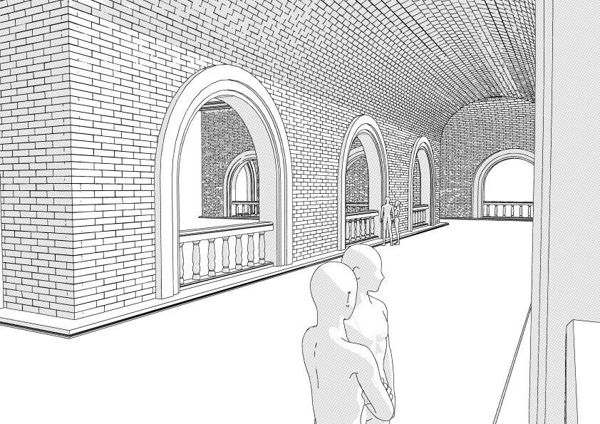 【3D】 アーチ回廊2 クリスタ用3D素材データcs3o