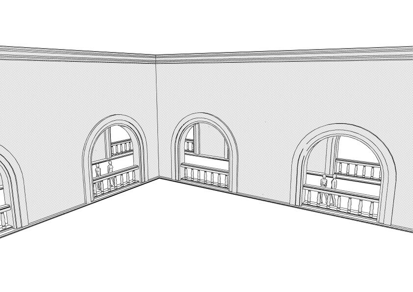 【3D】 アーチ回廊2 クリスタ用3D素材データcs3o