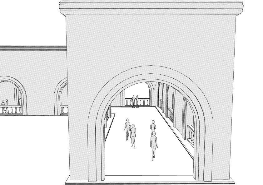 【3D】 アーチ回廊2 クリスタ用3D素材データcs3o
