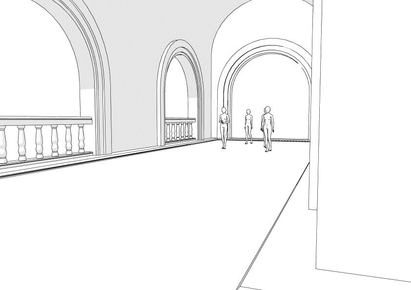 【3D】 アーチ回廊2 クリスタ用3D素材データcs3o