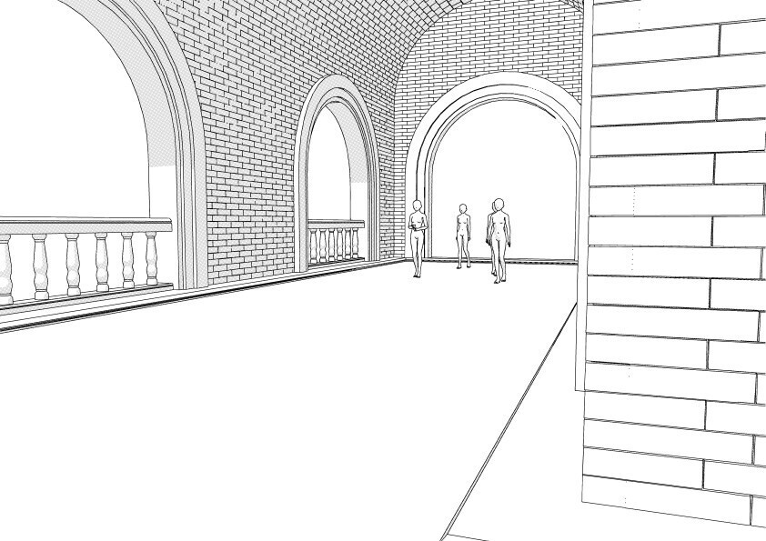 【3D】 アーチ回廊2 クリスタ用3D素材データcs3o