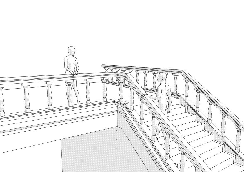【3D】 洋風の階段 クリスタ用3D素材データcs3o