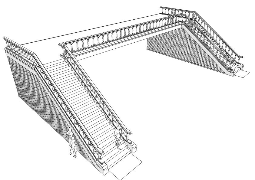 【3D】 洋風の階段 クリスタ用3D素材データcs3o