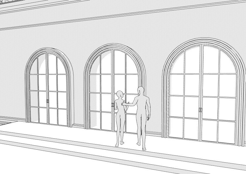 【3D】 洋風のバルコニー(3連) クリスタ用3D素材データcs3o