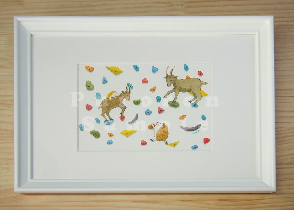 原画「アイベックスとボルダリング」