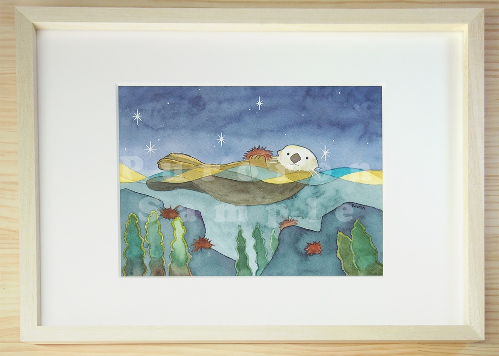 原画「海 ウニ手に 浮き 星降り」