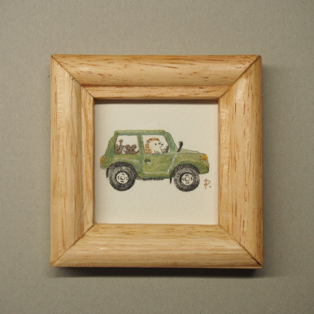 ミニ原画「ワイワイ ドライブ」