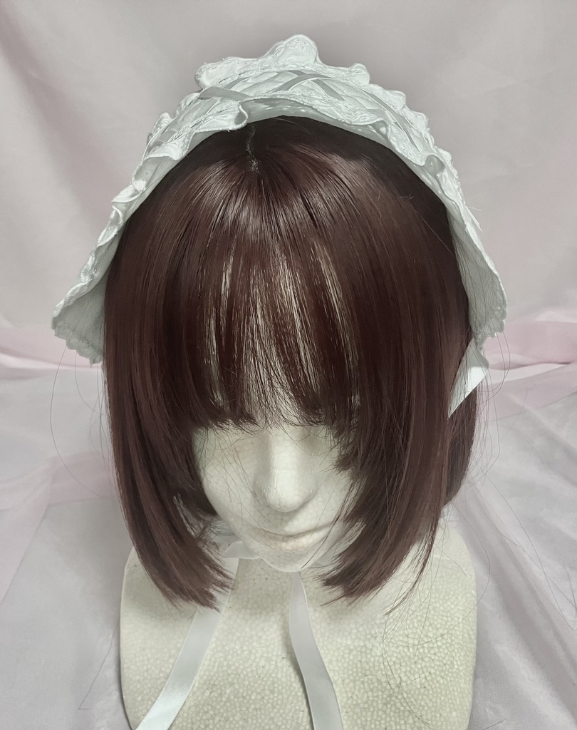 🤍ホワイトキルトのハートヘッドドレス🤍