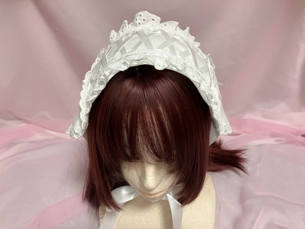 🤍モコモコフリースなホワイトハートヘッドドレス🤍