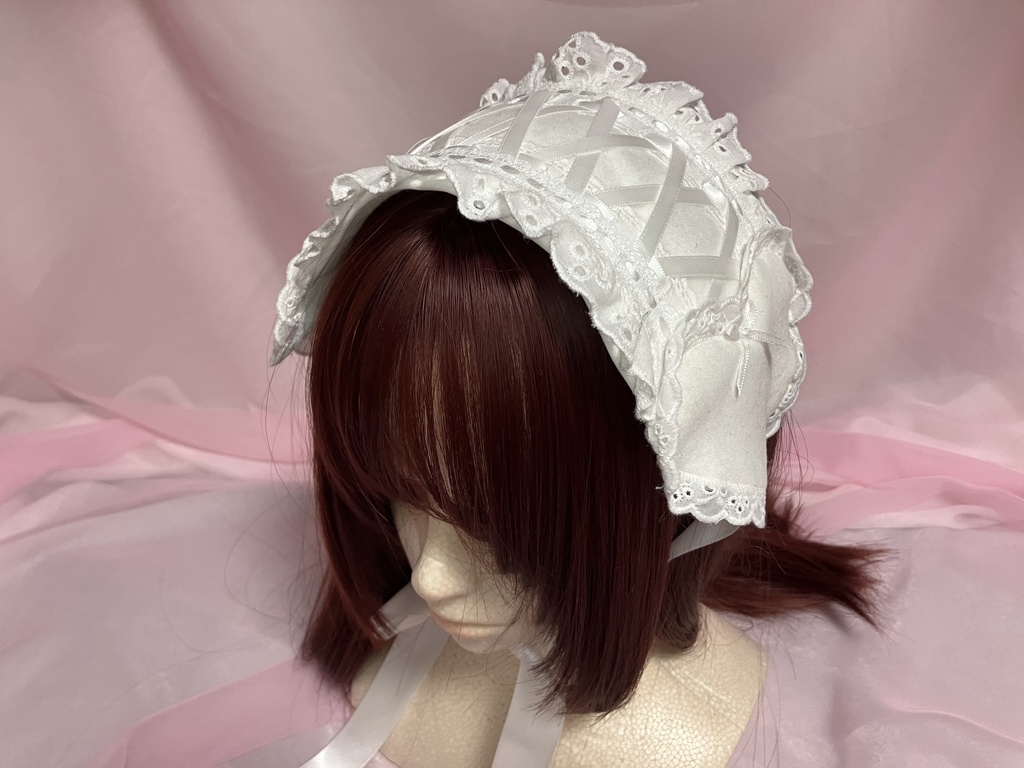 🤍モコモコフリースなホワイトハートヘッドドレス🤍