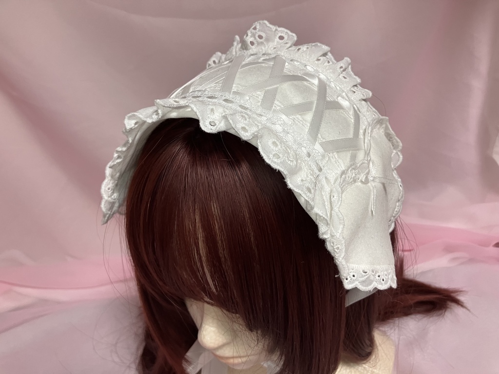 🤍モコモコフリースなホワイトハートヘッドドレス🤍