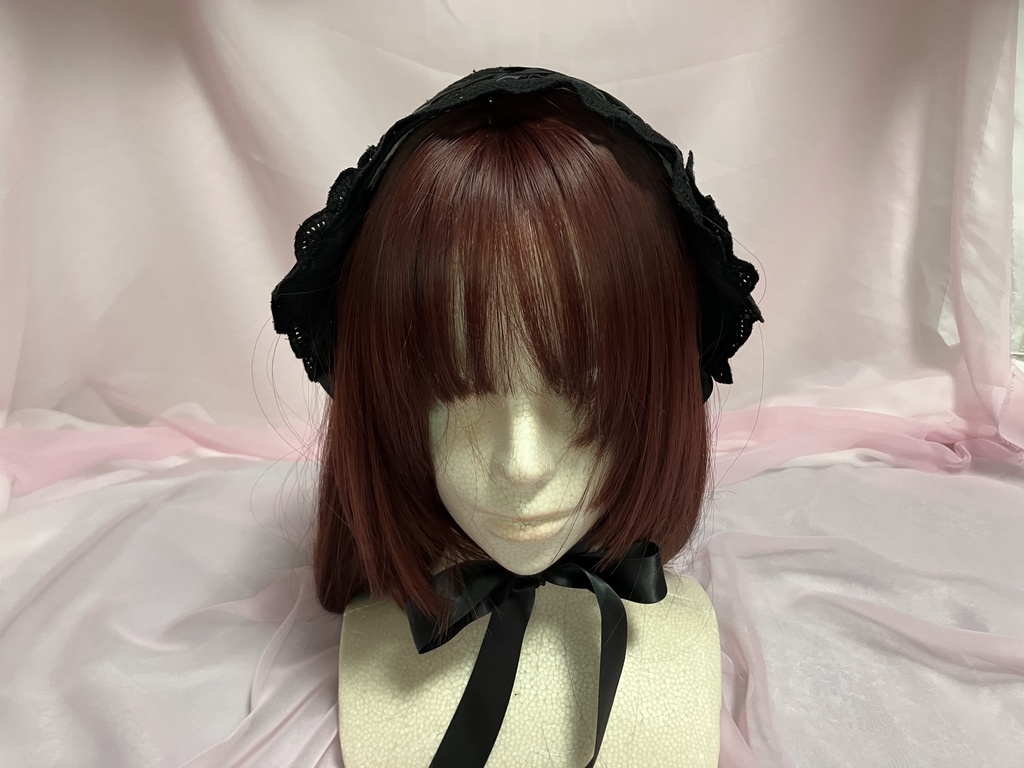 🎼ブラックキルトのハートヘッドドレス🎼