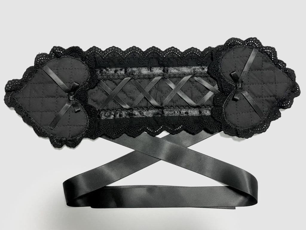 🎼ブラックキルトのハートヘッドドレス🎼