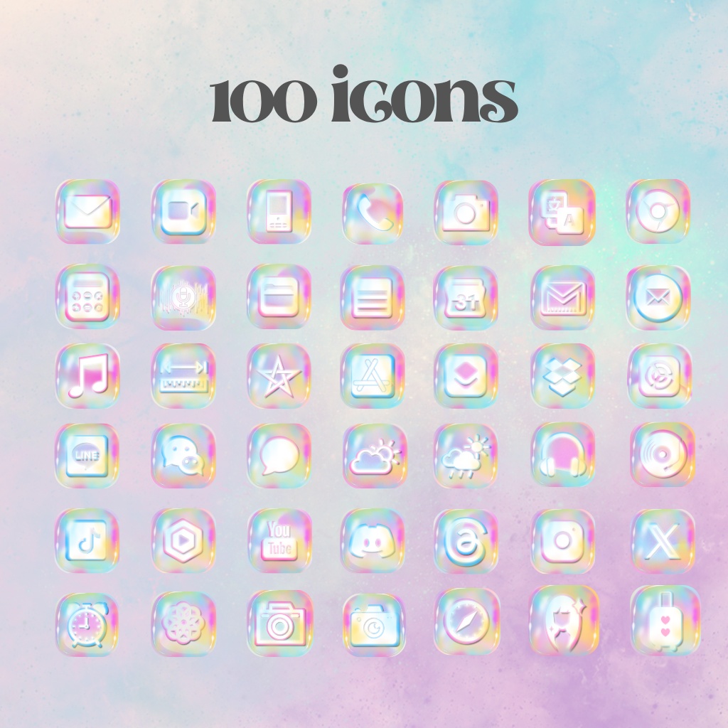 【111点セット】スマホ着せ替え「Pop Jerry」アイコンパック|ぷるぷるポップなパステルカラー