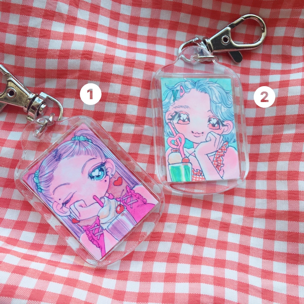 原画キーホルダー ハメパチ ハート型 新しい人間時代 Booth