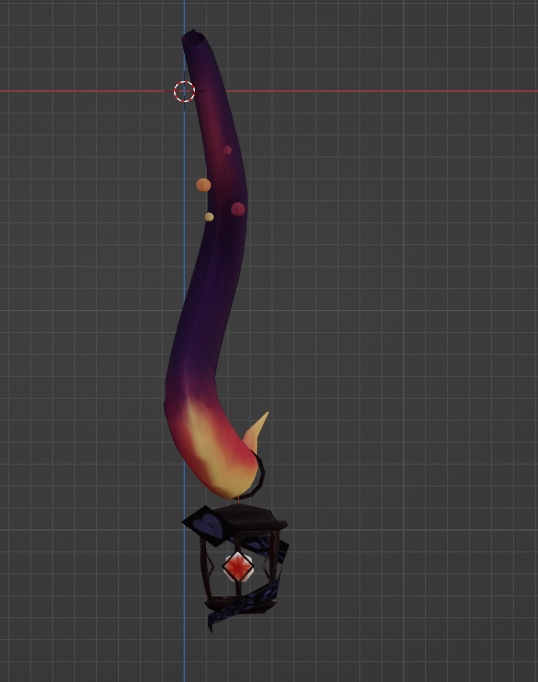 【VRChat想定アクセサリ】目玉ランタン付き尻尾