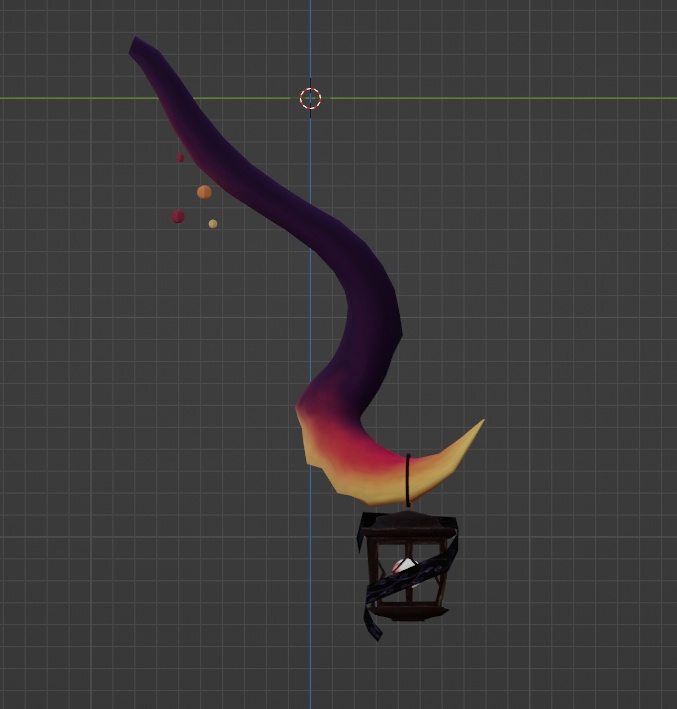 【VRChat想定アクセサリ】目玉ランタン付き尻尾