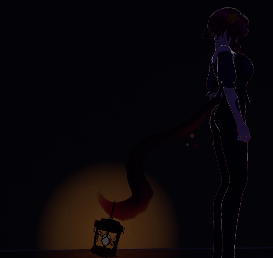 【VRChat想定アクセサリ】目玉ランタン付き尻尾