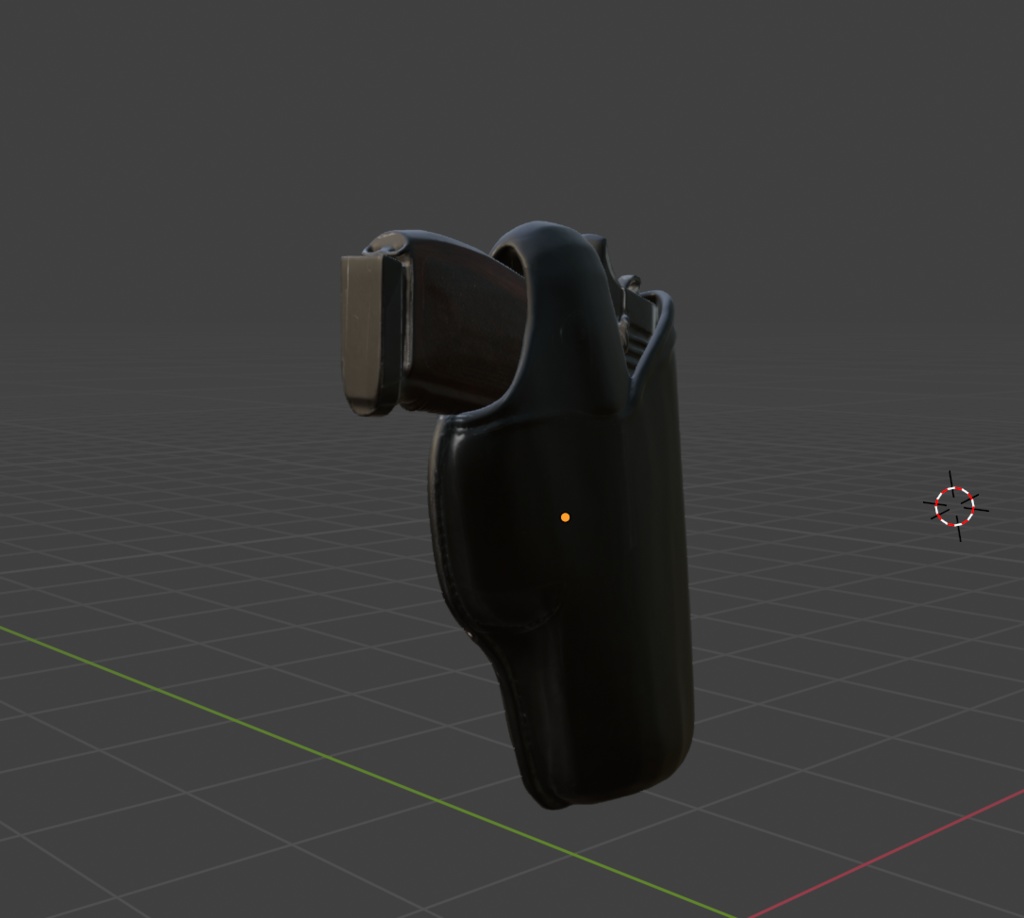 ハンドガン+ホルスター(3Dモデル)