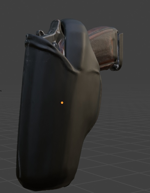 ハンドガン+ホルスター(3Dモデル)